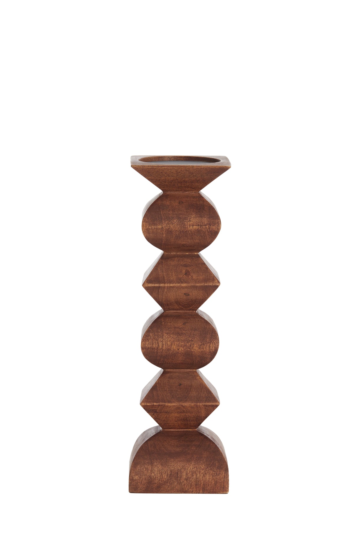 Russet Wood Alverca Candle Holder 33.5 cm