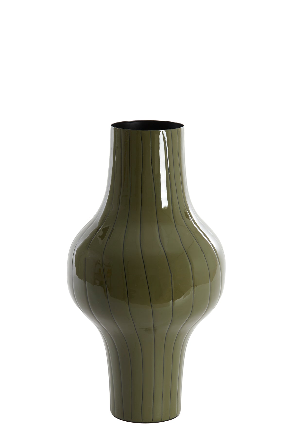Gleaming Olive Black Sindo Vase Ø22x40 cm Decor Element