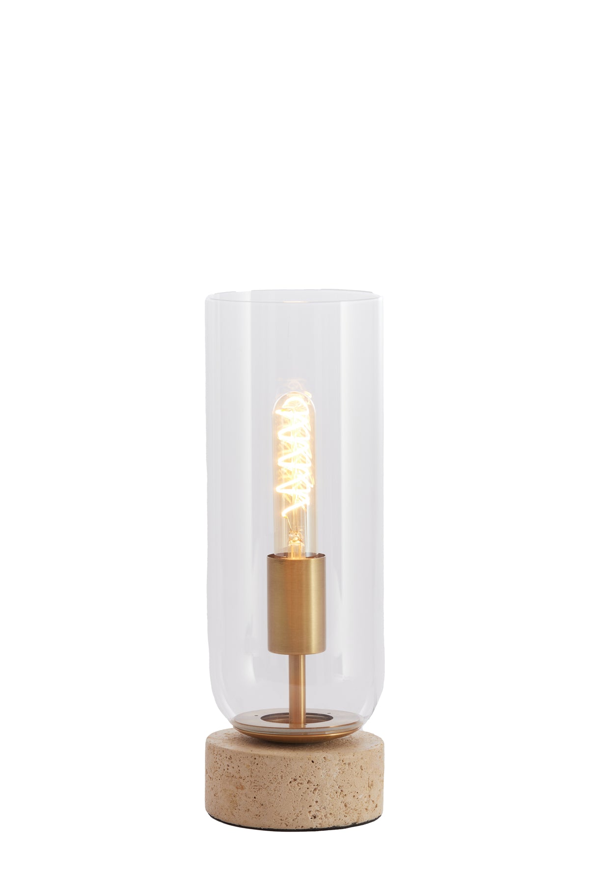 Elegant Glass and Bronze Table Lamp Ø12x35 cm - Rylano Collection