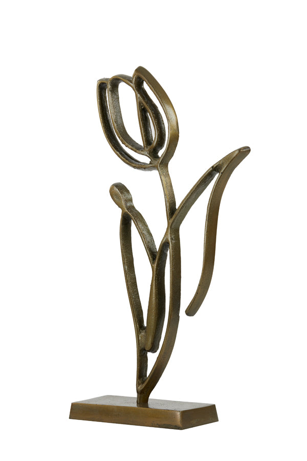 Antique Bronze Tulip Ornament on Stand 24x8.5x45 cm