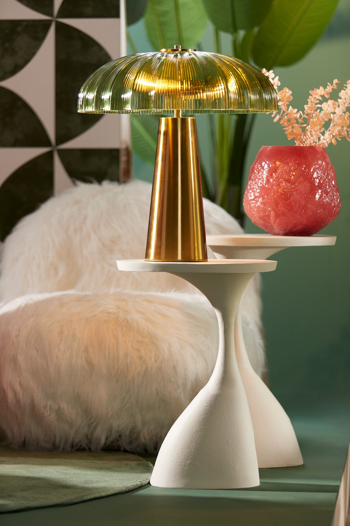 Elegant Macau Side Table in Matt Cream - 40x33x61 cm