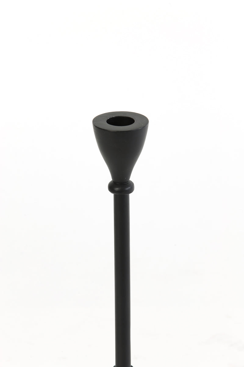 Elegant Black Matte Candle Holder - Tall 40cm Design