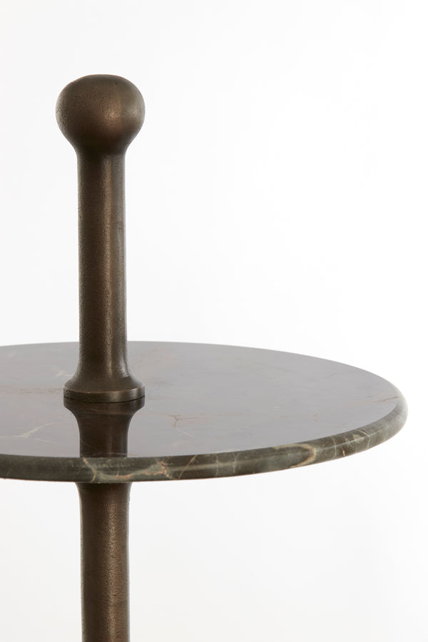 5-Tier Marble Shelving Unit, Ø79x175 cm, Dark Brown Vermentino