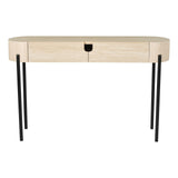 Ioana Console Table Travertine Effect and Matt Black