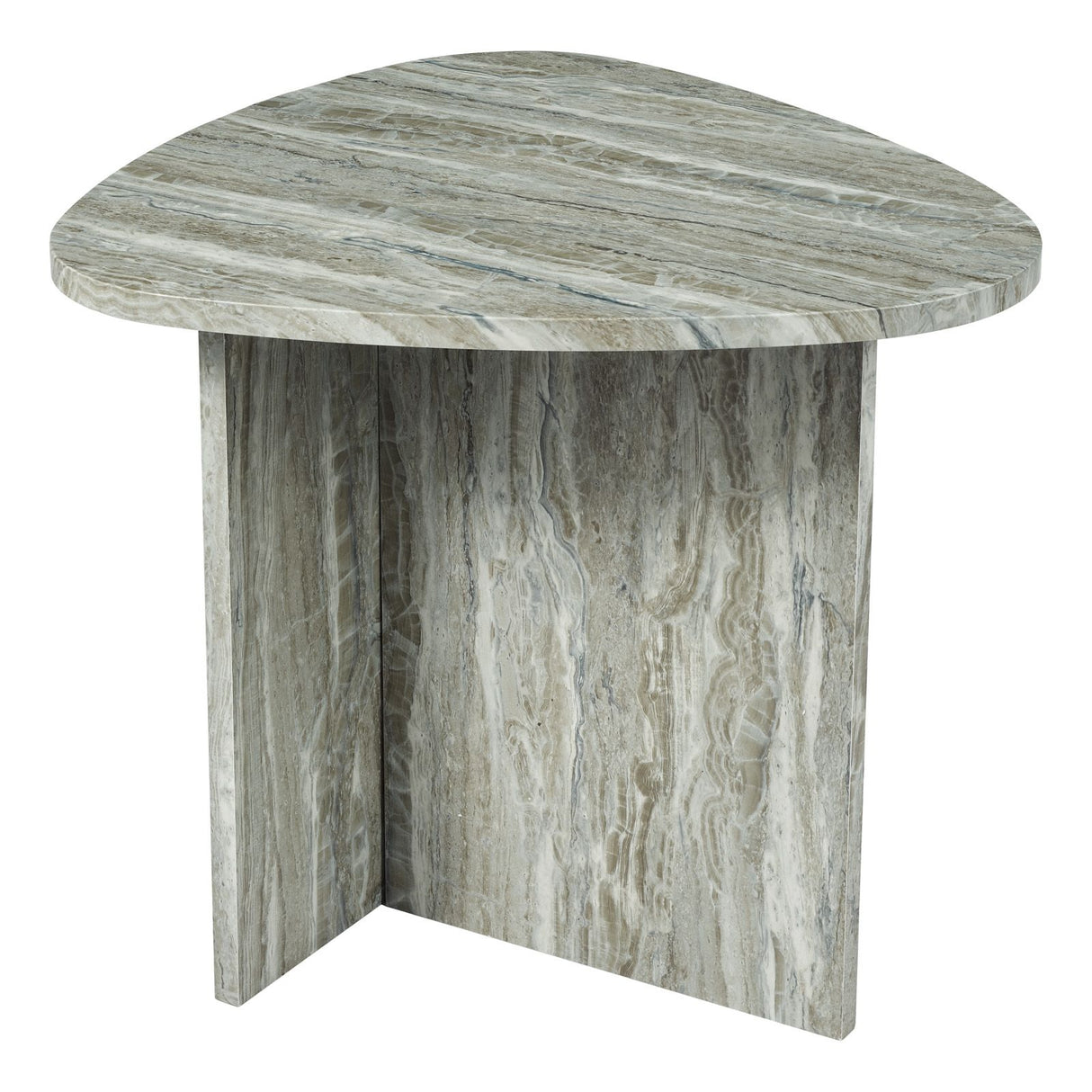 Isidro Side Table Brown Stone Effect
