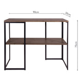 Kimora Console Table Brown Pine Effect and Matt Black