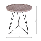 Miguel Side Table Brown Stone Effect and Matt Black
