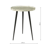 Nusa Side Table Brown Stone Effect and Matt Black