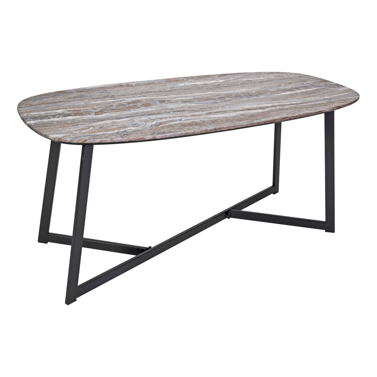 Pavlos Coffee Table Brown Stone Effect and Matt Black