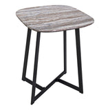 Pavlos Side Table Brown Stone Effect and Matt Black