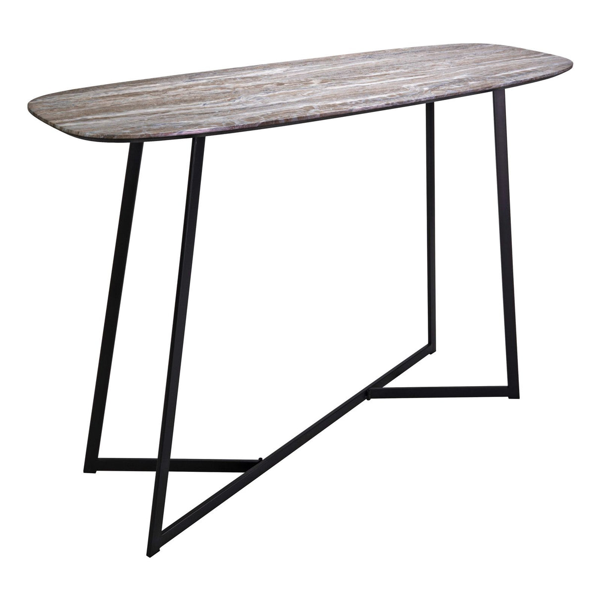 Pavlos Console Table Brown Stone Effect and Matt Black