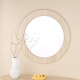 Ioana Round Mirror Travertine Effect 80cm