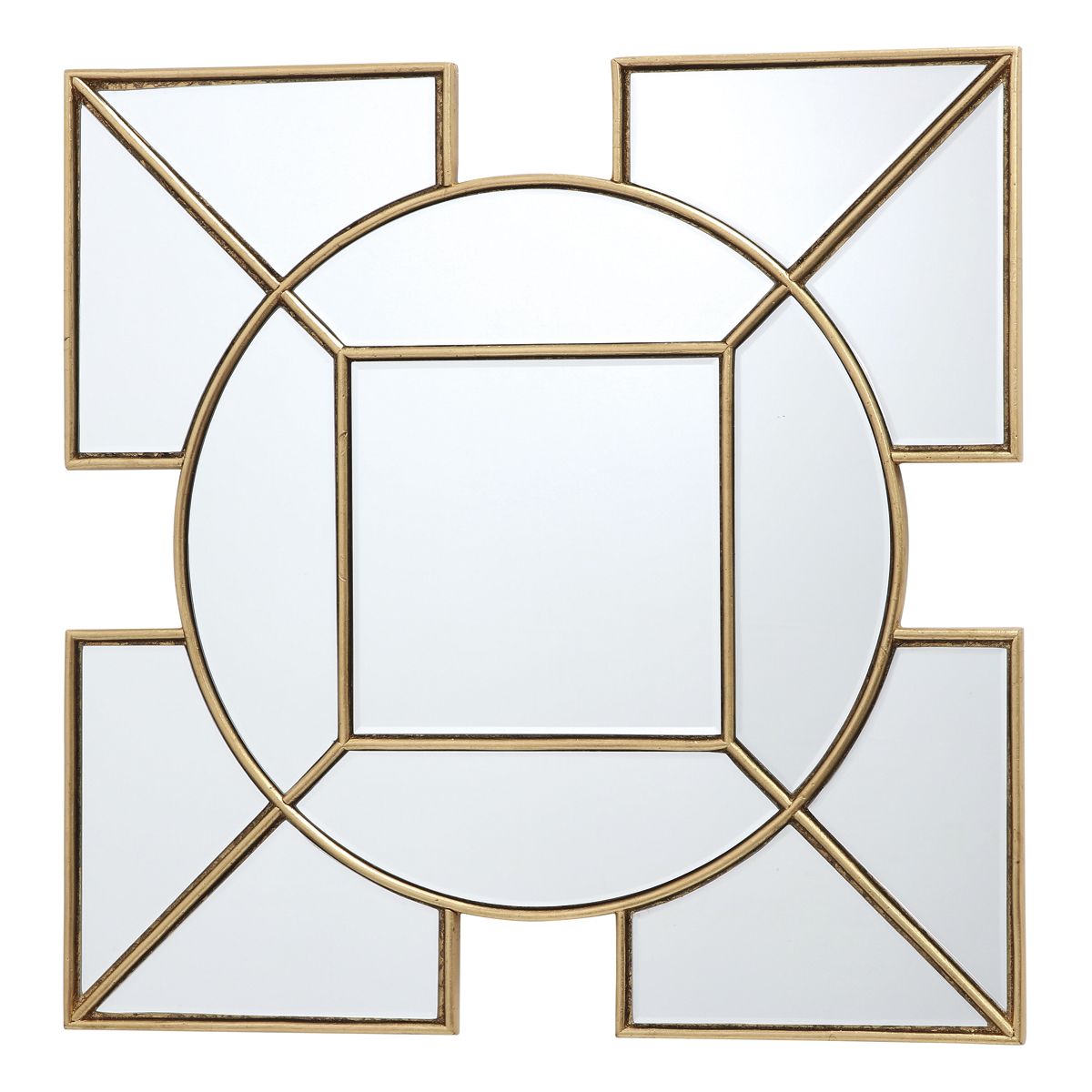 Lyshia Square Mirror With Gold Foil Detail 60cm