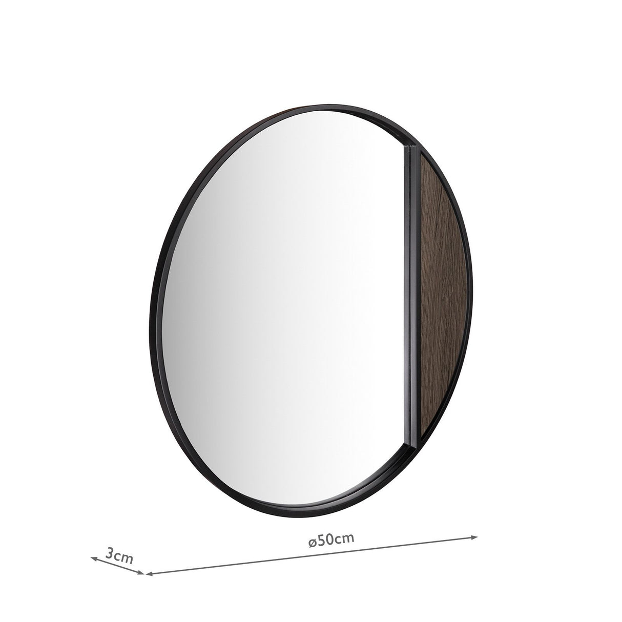 Rasmus Mirror Mocha Effect and Matt Black 50cm