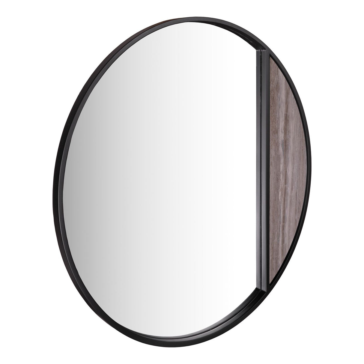 Rasmus Mirror Brown Stone Effect and Matt Black 80cm