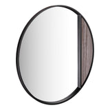 Rasmus Mirror Brown Stone Effect and Matt Black 80cm