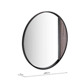 Rasmus Mirror Brown Stone Effect and Matt Black 80cm