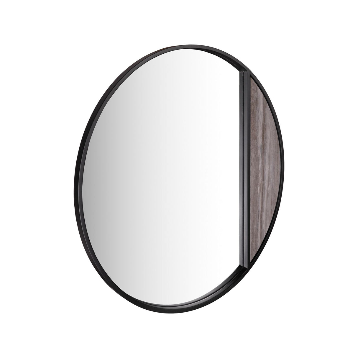 Rasmus Mirror Brown Stone Effect and Matt Black 50cm