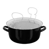 Telo Black Enamel On Steel Deep Fryer