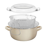 Telo Cream Enamel On Steel Deep Fryer