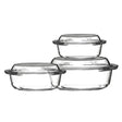Set Of Three Tempered Glass Casserole Dishes