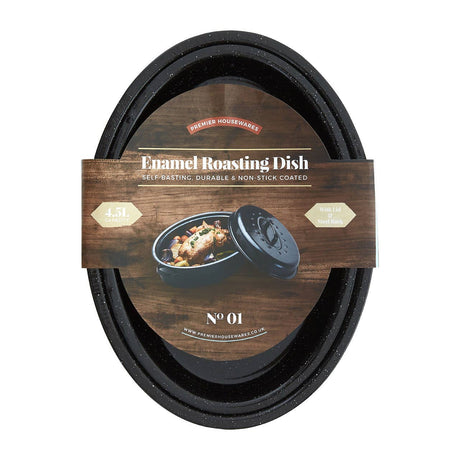 Carvara Black Enamel Small Casserole Dish