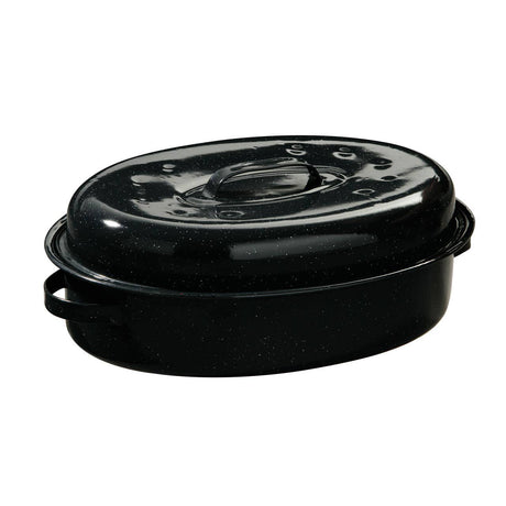 Carvara Black Enamel Large Casserole Dish