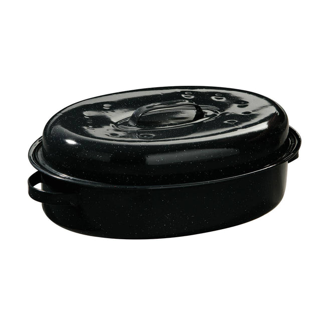 Carvara Black Enamel Large Casserole Dish