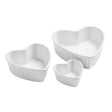 Set Of Four Amour Heart Shape White Dishes