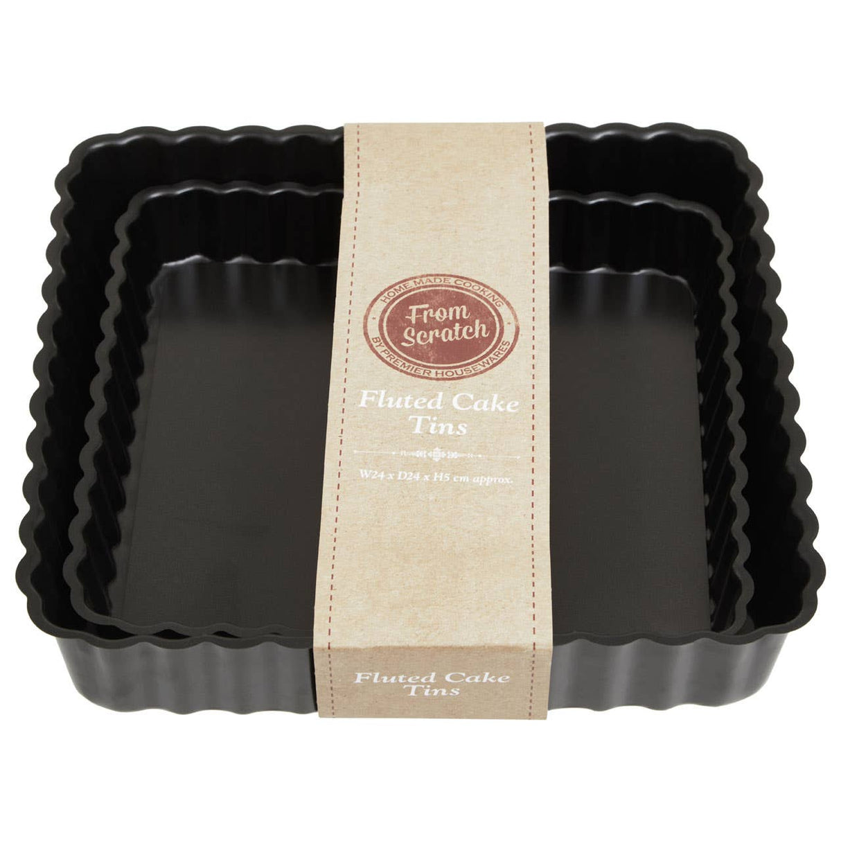 From Scratch Set Of Two Fluted Cake Tins
