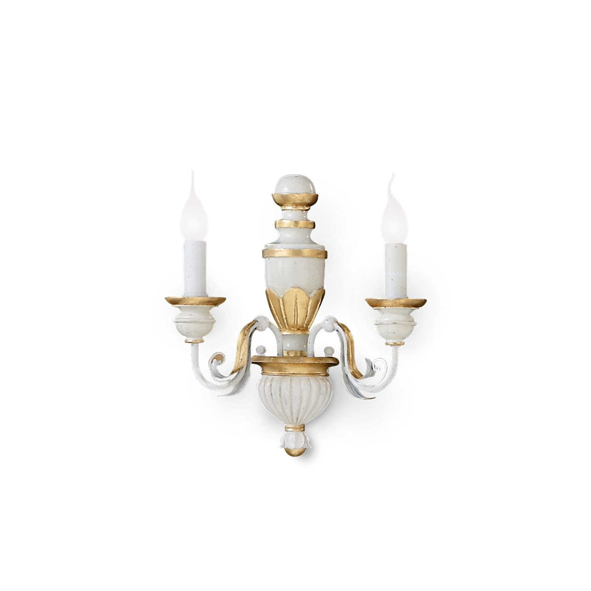 Elegant Firenze White and Gold Twin Wall Sconce