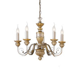 Dora Vintage 5-Arm Candle Chandelier with Elegant Ceiling Pendant Design