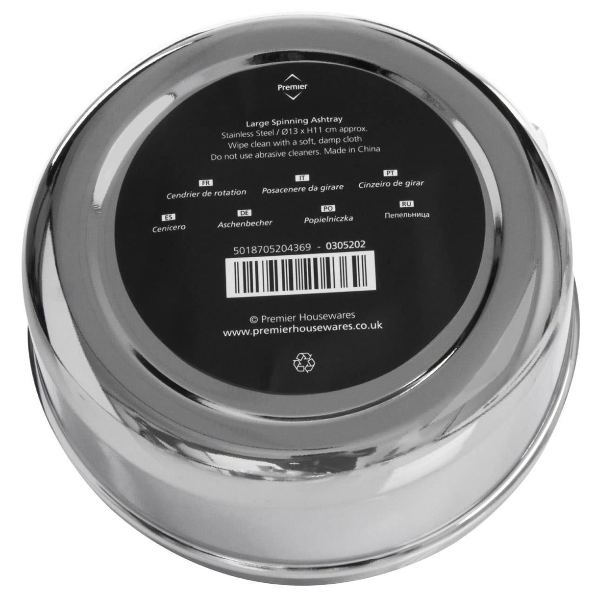 Chrome Effect Large Spinning Ashtray