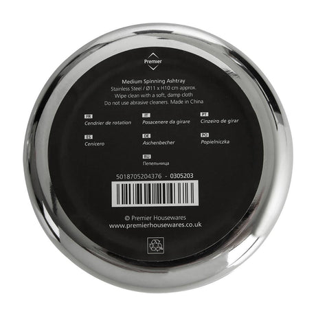 Chrome Effect Medium Spinning Ashtray