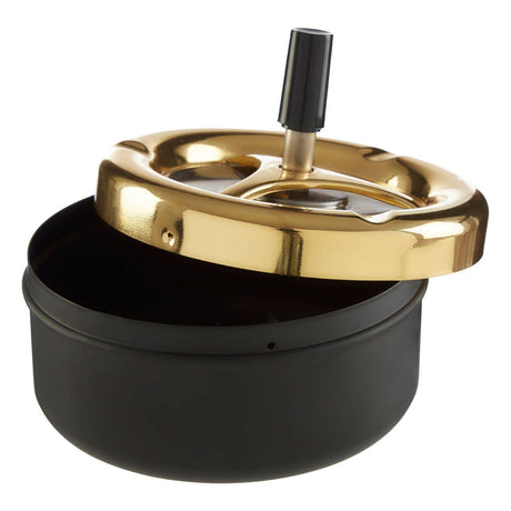 Medium Gold And Matte Black Spinning Ashtray