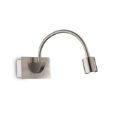 Modern Nickel Swan Neck LED Wall Light with Integrated Switch