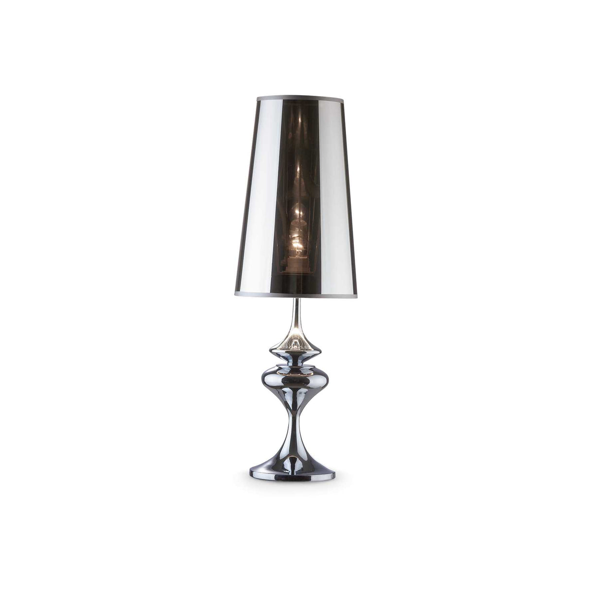 Alfiere Modern Smoky Glass Table Lamp with Translucent Shade