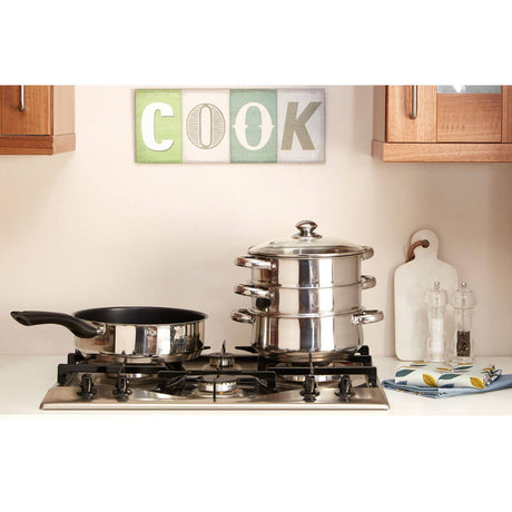 Stainless Steel Steamer With 6 Handles