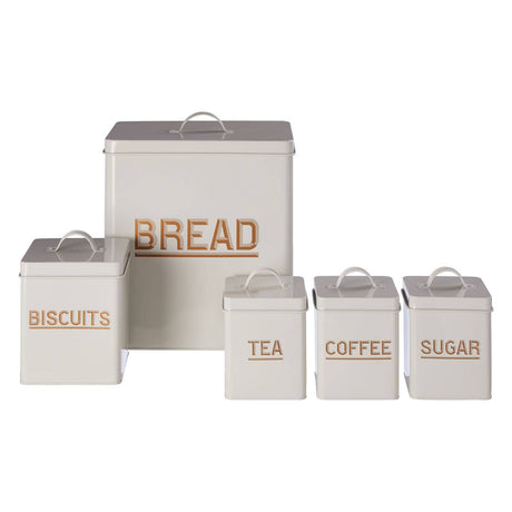 Easton 5pc Grey and Gold Enamel Storage Set