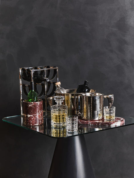 Mixology Six Bottle Silver Finish Wine Rack