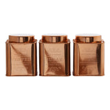 Chai Set of 3 Copper Finish Tea Coffee and Sugar Storage Canisters
