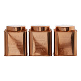 Chai Set of 3 Copper Finish Tea Coffee and Sugar Storage Canisters