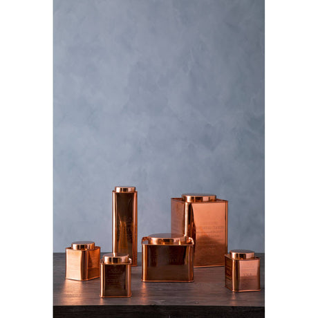 Chai Square Copper Finish Cookies Canister