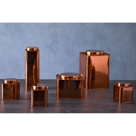 Chai Square Copper Finish Cookies Canister