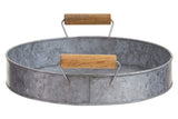Drummond Round Tray With Wood Handle
