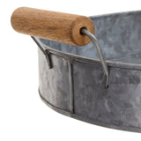 Drummond Round Tray With Wood Handle