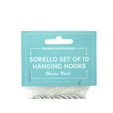 Sorello Chrome Hanging Hooks - Set of 10