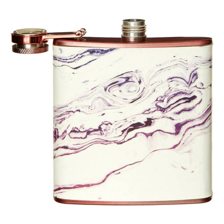 Auden Marble Effect Rose Gold Hip Flask