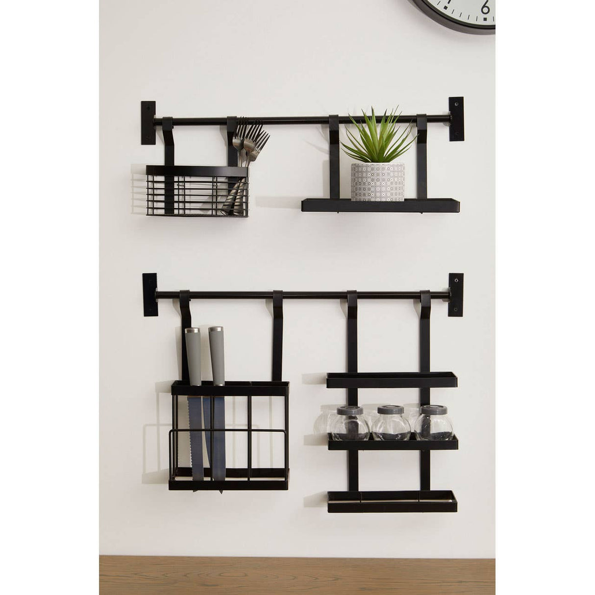 Sorello Matte Black Single Shelf Storage Rack