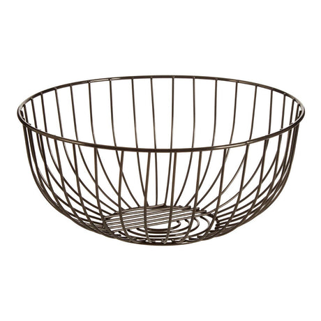 Round Black Nickel Finish Fruit Basket